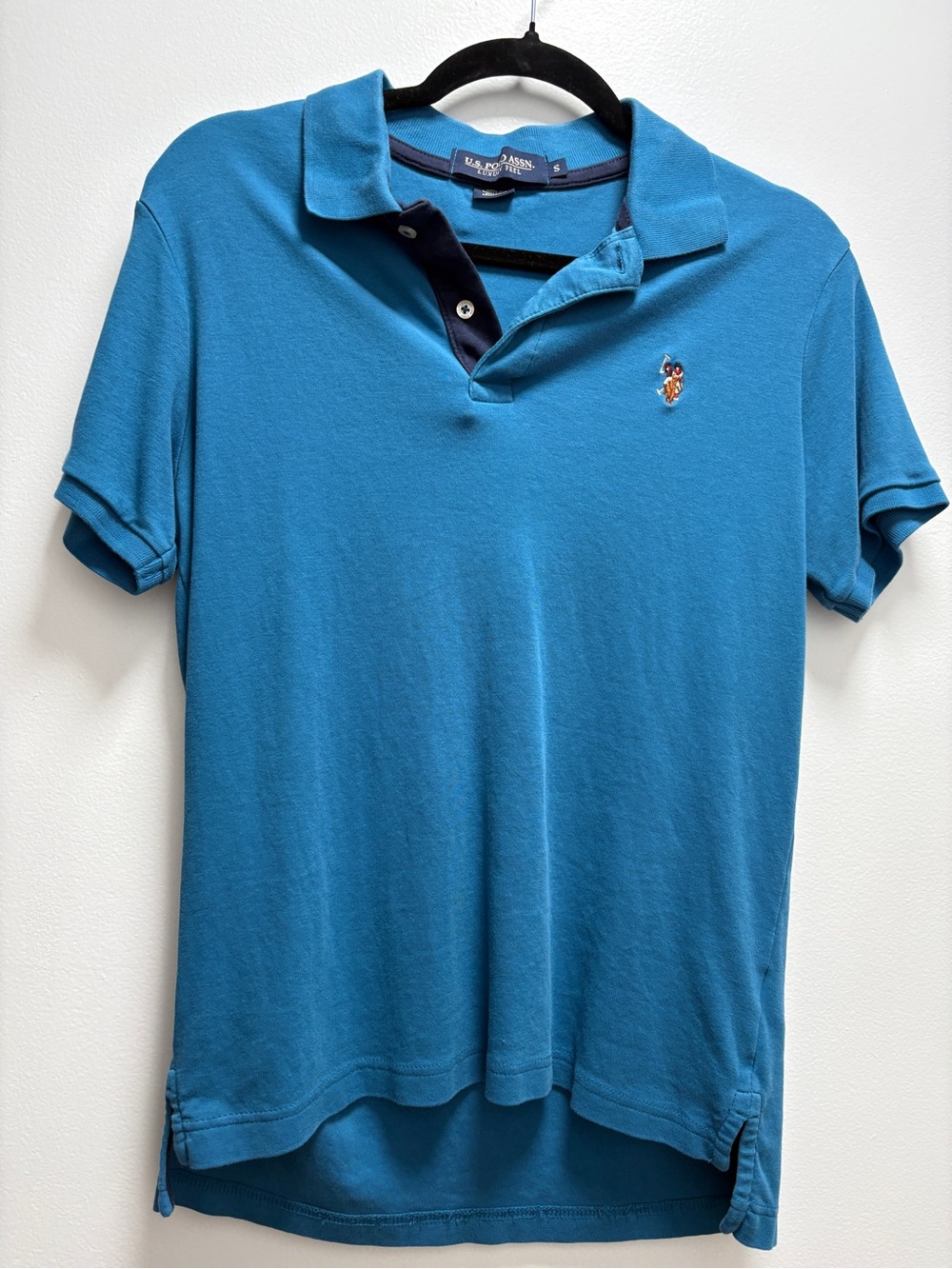 U.S. Polo Assn. Teal Blue Polo Shirt Preppy Y2K Layerable